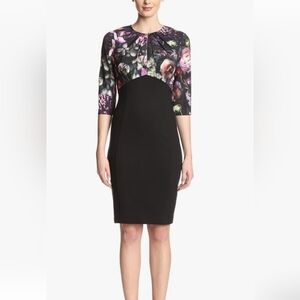 Ted Barker "Hounest Shadow Floral Gathered Dress", Size 3/USA 8, NWT